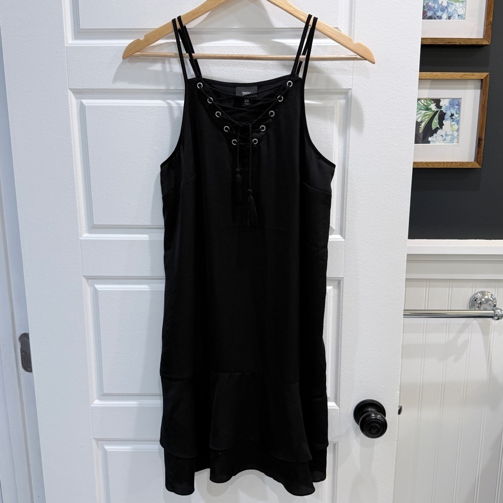 Mossimo Black Satin Mini Dress XS